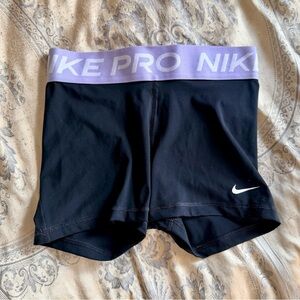 Nike Black Shorts with Purple Waistband